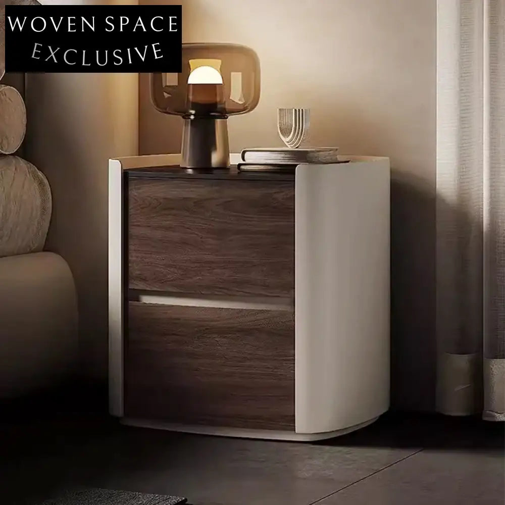 Luxury Solid Wood Bedside Table with Contemporary Design and Storage Drawer