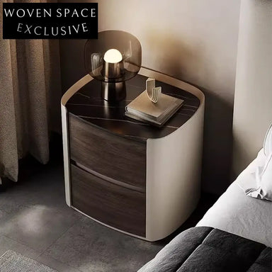 Luxury Solid Wood Bedside Table with Contemporary Design and Storage Drawer