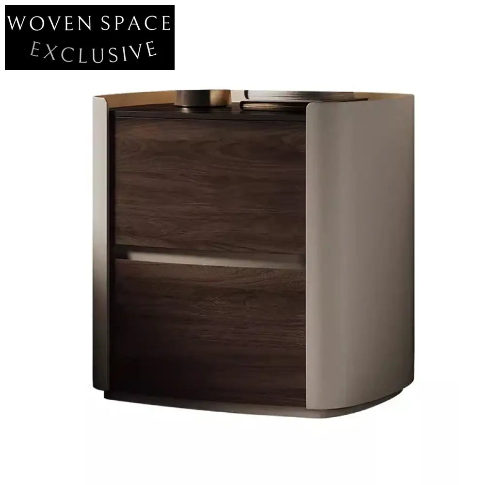 Luxury Solid Wood Bedside Table with Contemporary Design and Storage Drawer