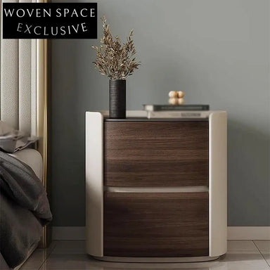 Luxury Solid Wood Bedside Table with Contemporary Design and Storage Drawer