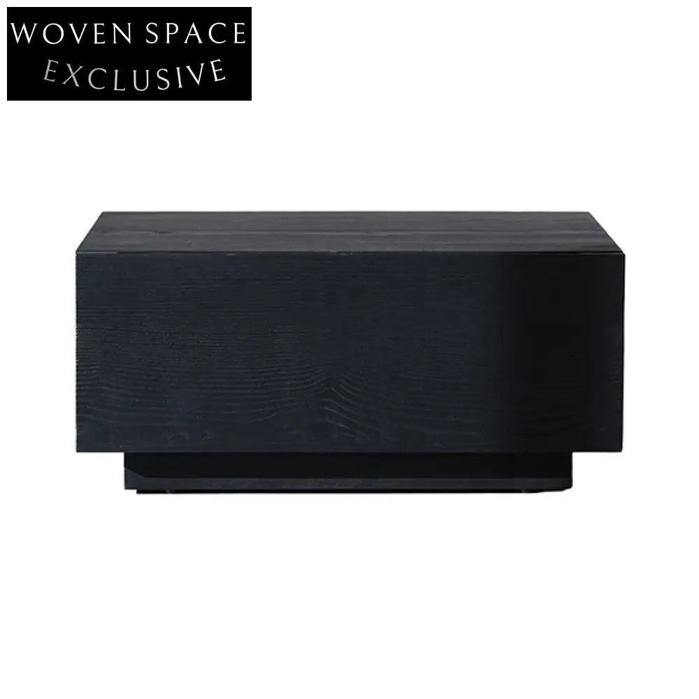 Luxury Solid Wood Black Nightstand Cabinet with Storage for Bedroom & Hotel