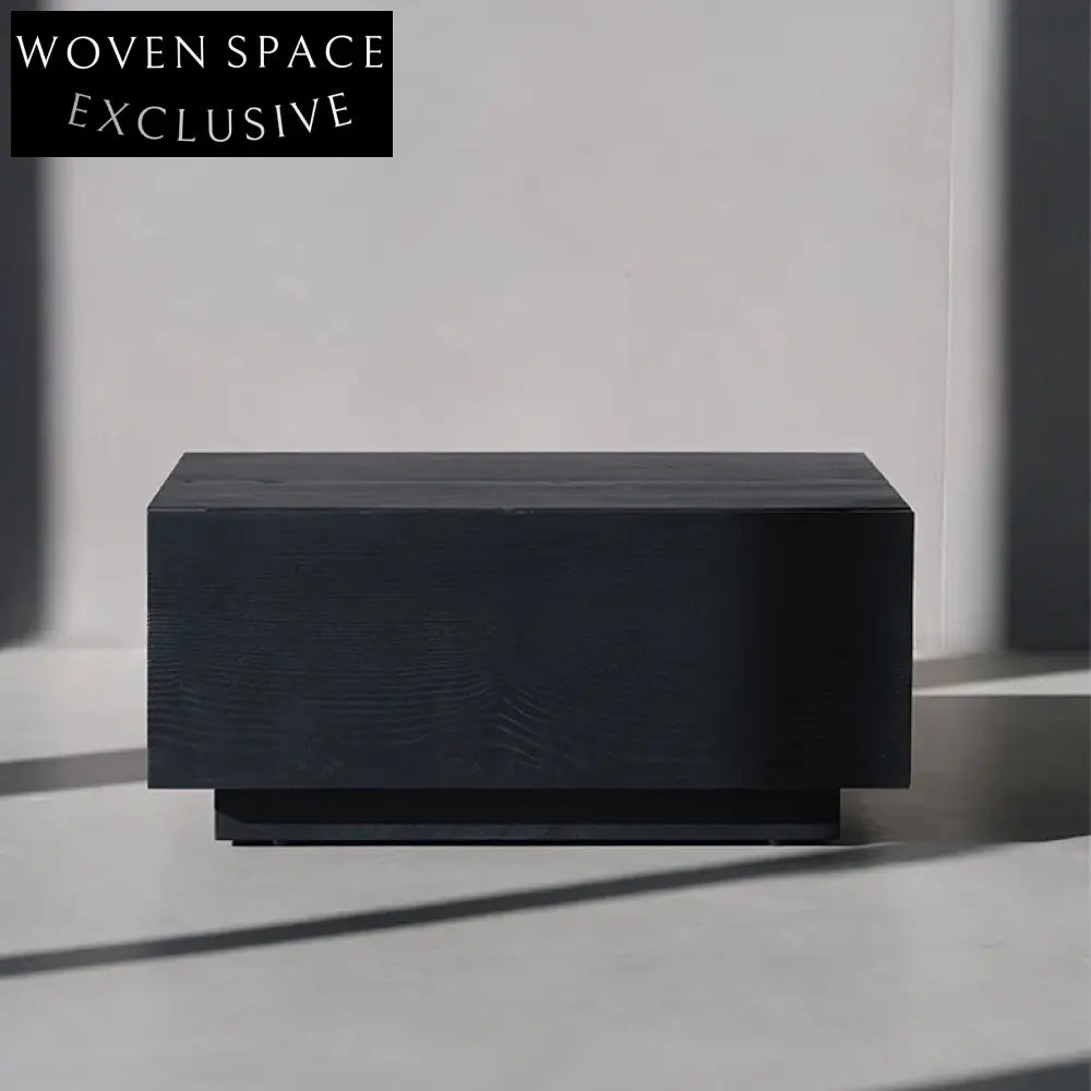 Luxury Solid Wood Black Nightstand Cabinet with Storage for Bedroom & Hotel