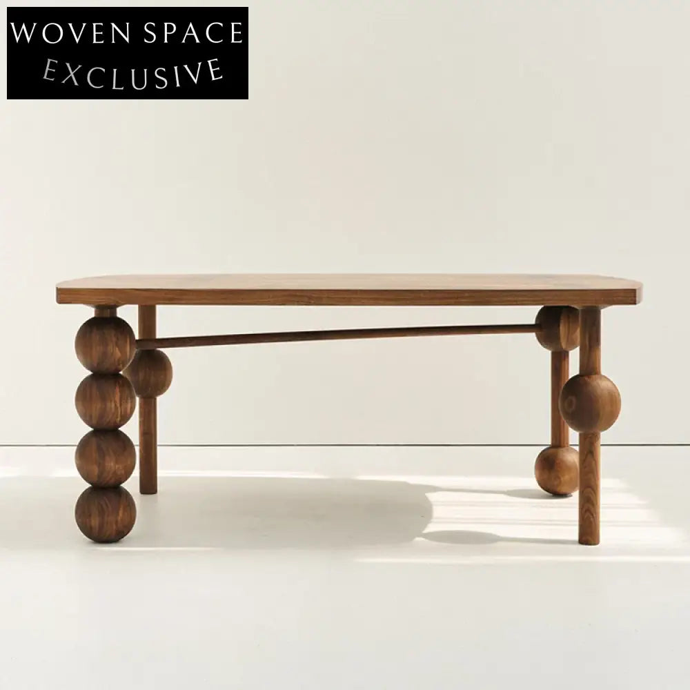 Luxury Solid Wood Dining Table for 8, Modern Rectangular Round Design Elegant Furniture