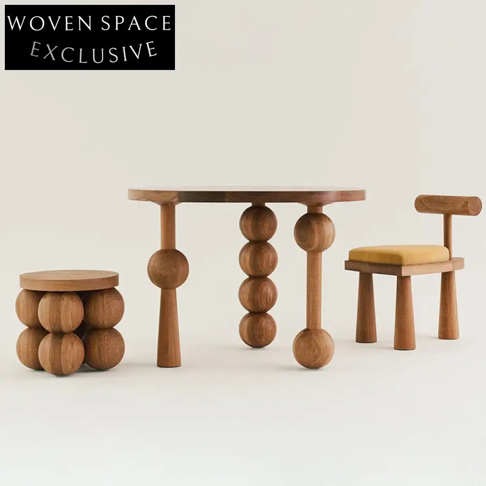 Luxury Solid Wood Dining Table for 8, Modern Rectangular Round Design Elegant Furniture