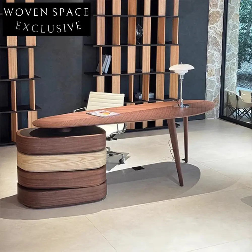 Luxury Solid Wood Executive Desk with Drawer, Italian Style Modern Office Table