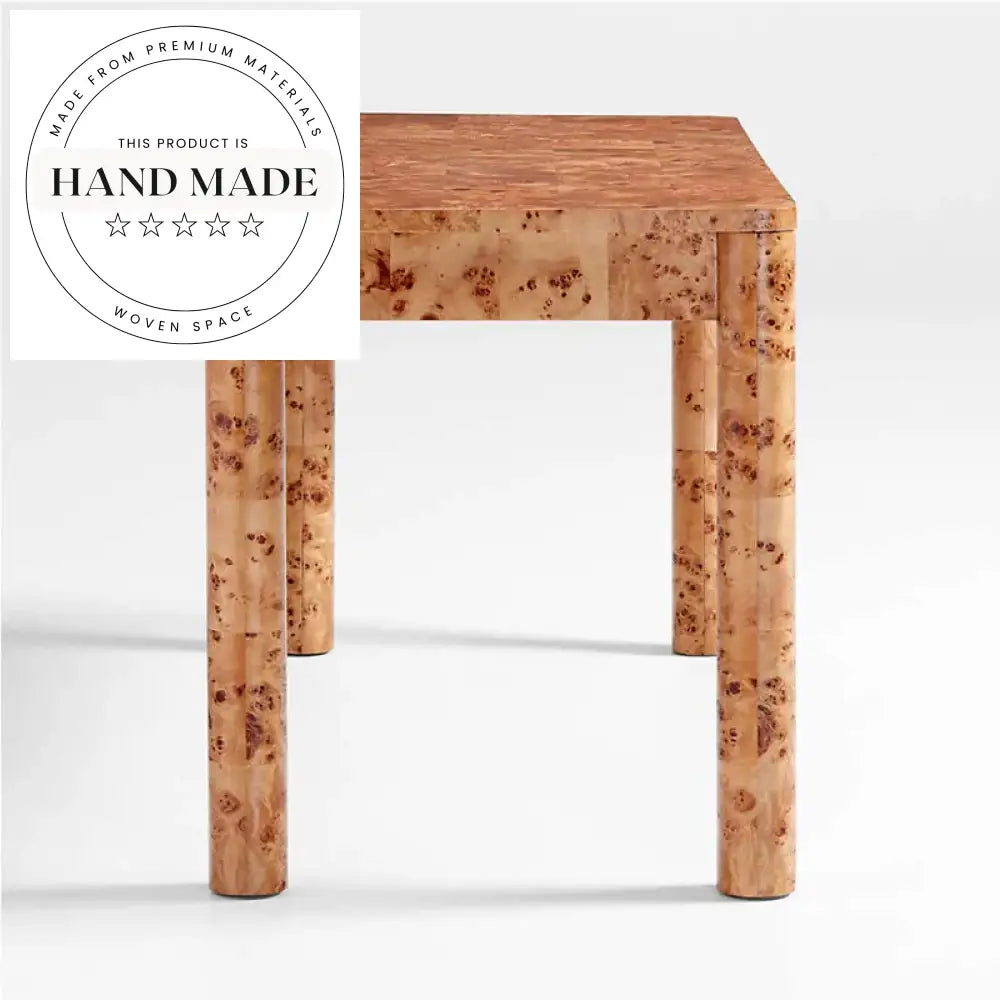 Luxury Solid Wood L-Shape Executive Burl Home Office Computer Desk