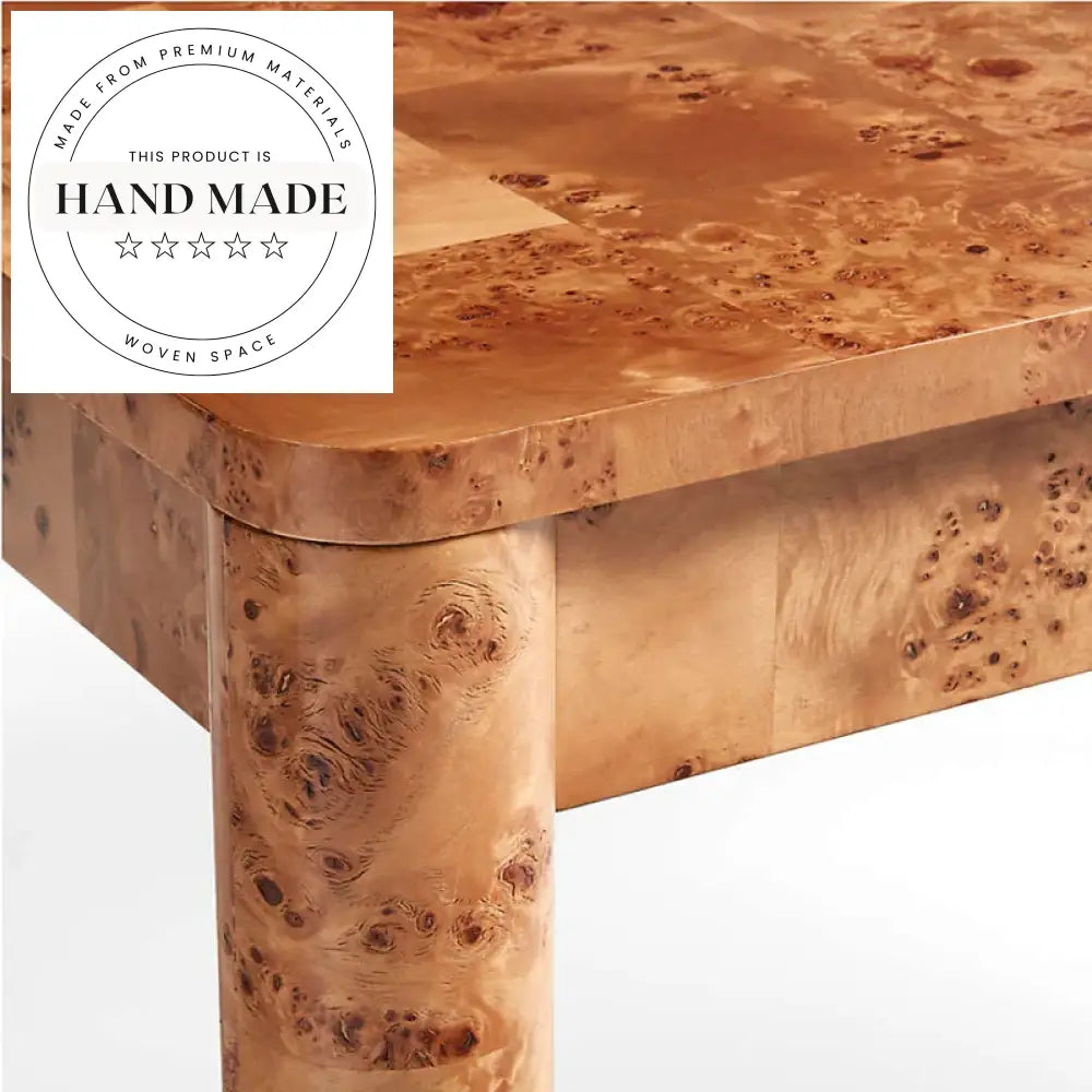 Luxury Solid Wood L-Shape Executive Burl Home Office Computer Desk