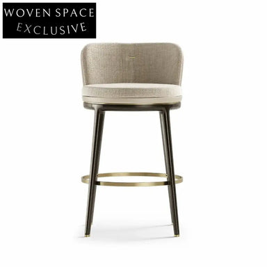 Luxury Solid Wood Leather Upholstered Kitchen Counter Bar Stool