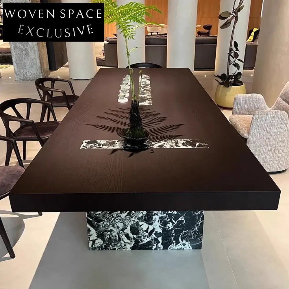 Luxury Solid Wood Marble Top 8-Seater Modern Dining Table for Home