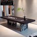 Luxury Solid Wood Marble Top 8-Seater Modern Dining Table for Home