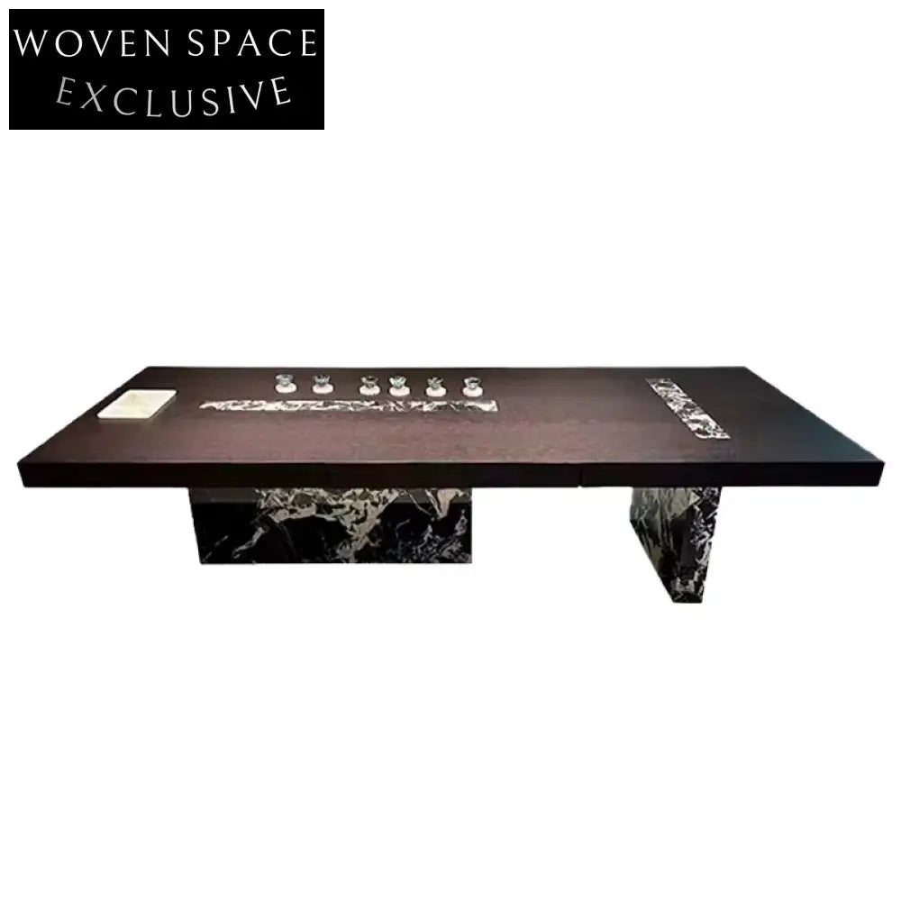 Luxury Solid Wood Marble Top 8-Seater Modern Dining Table for Home
