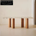 Luxury Solid Wood Rectangle Dining Table with Natural Marble Top