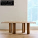 Luxury Solid Wood Rectangle Dining Table with Natural Marble Top