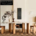 Luxury Solid Wood Rectangle Dining Table with Natural Marble Top