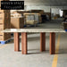 Luxury Solid Wood Rectangle Dining Table with Natural Marble Top
