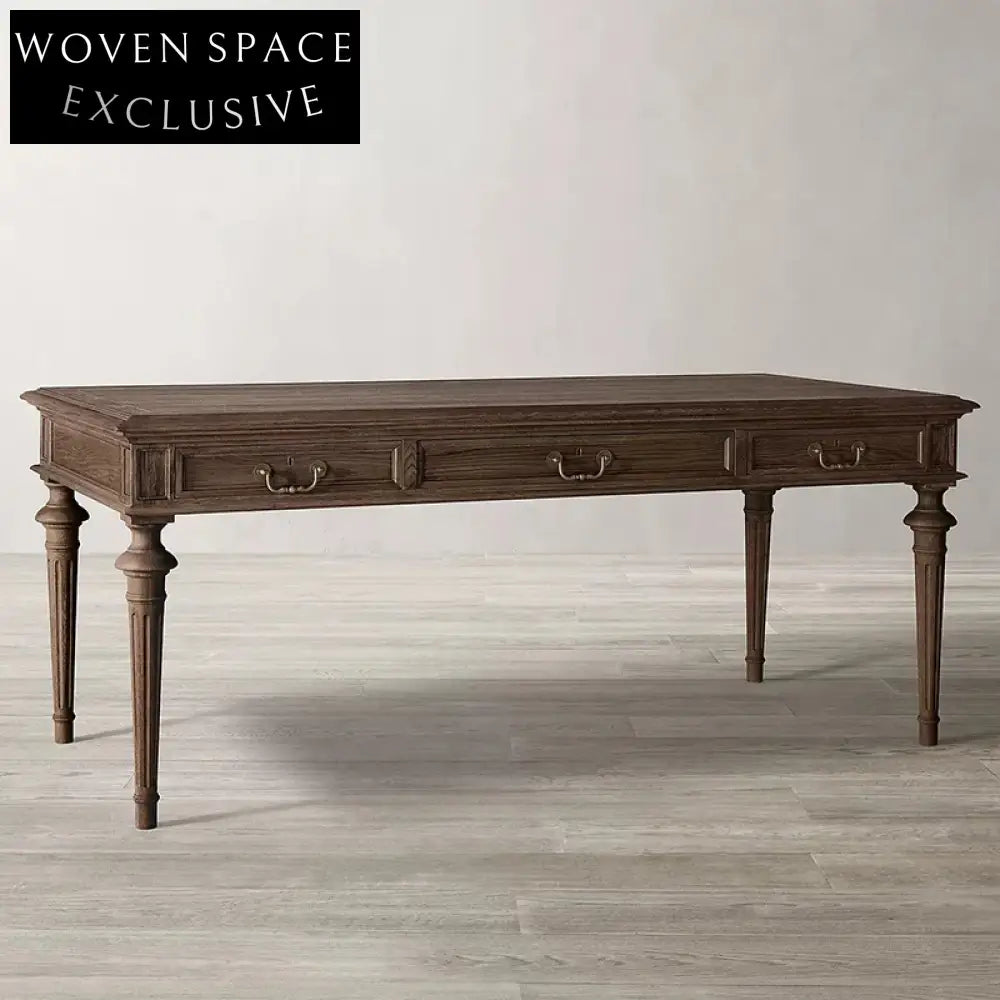 Luxury Solid Wood Retro Home Office Desk and Elegant Makeup Dressing Table