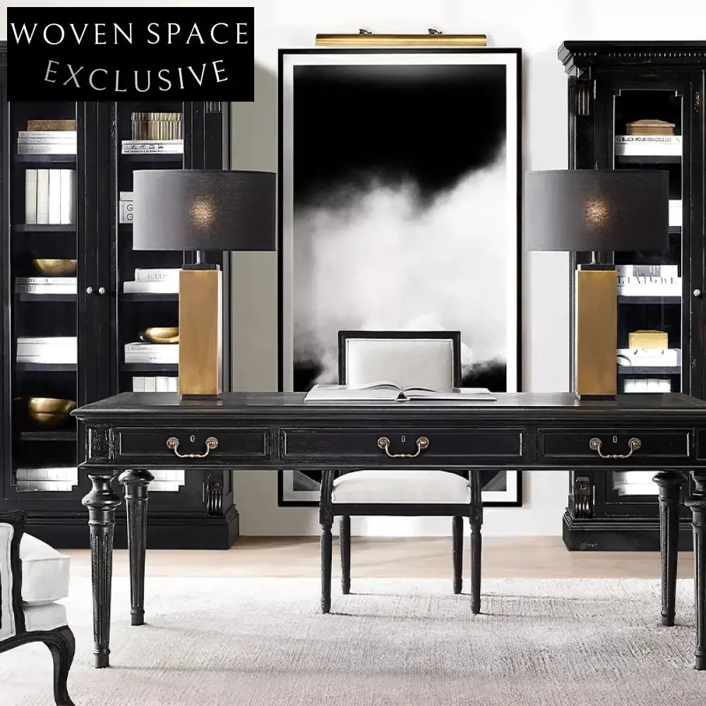 Luxury Solid Wood Retro Home Office Desk and Elegant Makeup Dressing Table