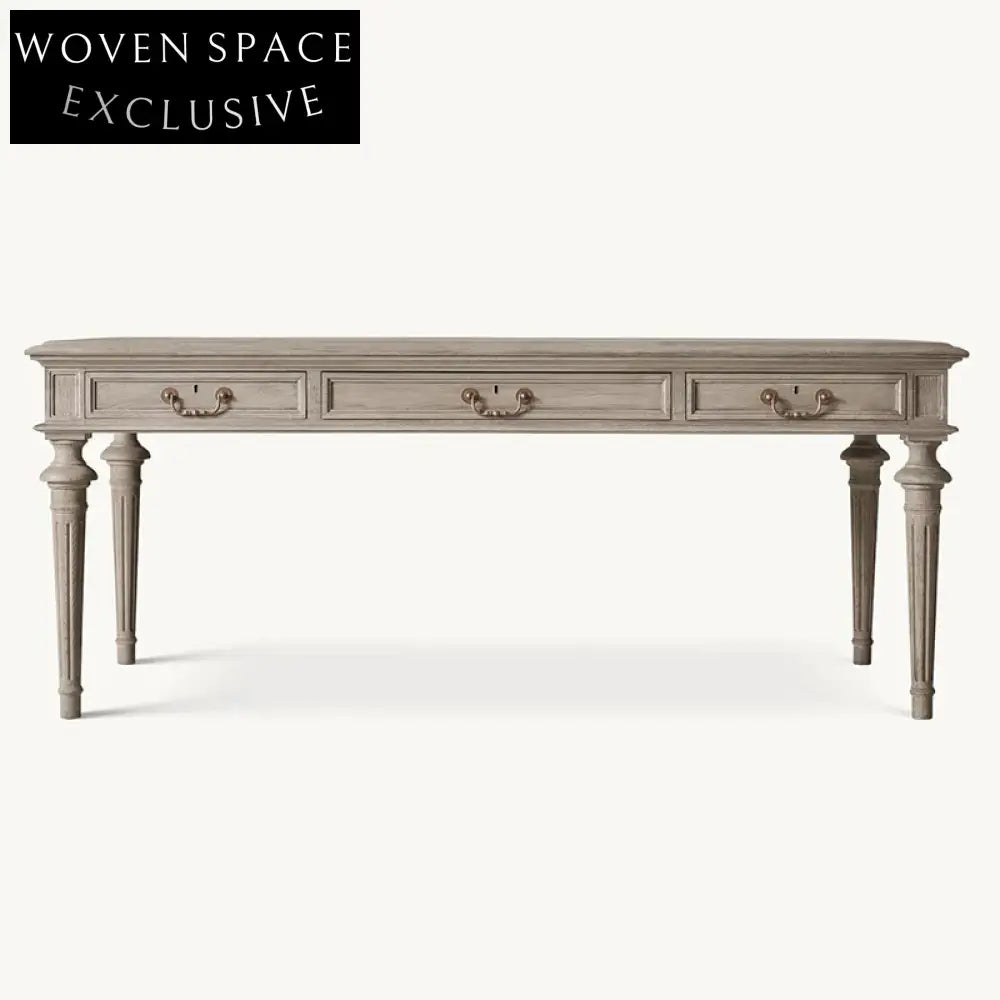 Luxury Solid Wood Retro Home Office Desk and Elegant Makeup Dressing Table
