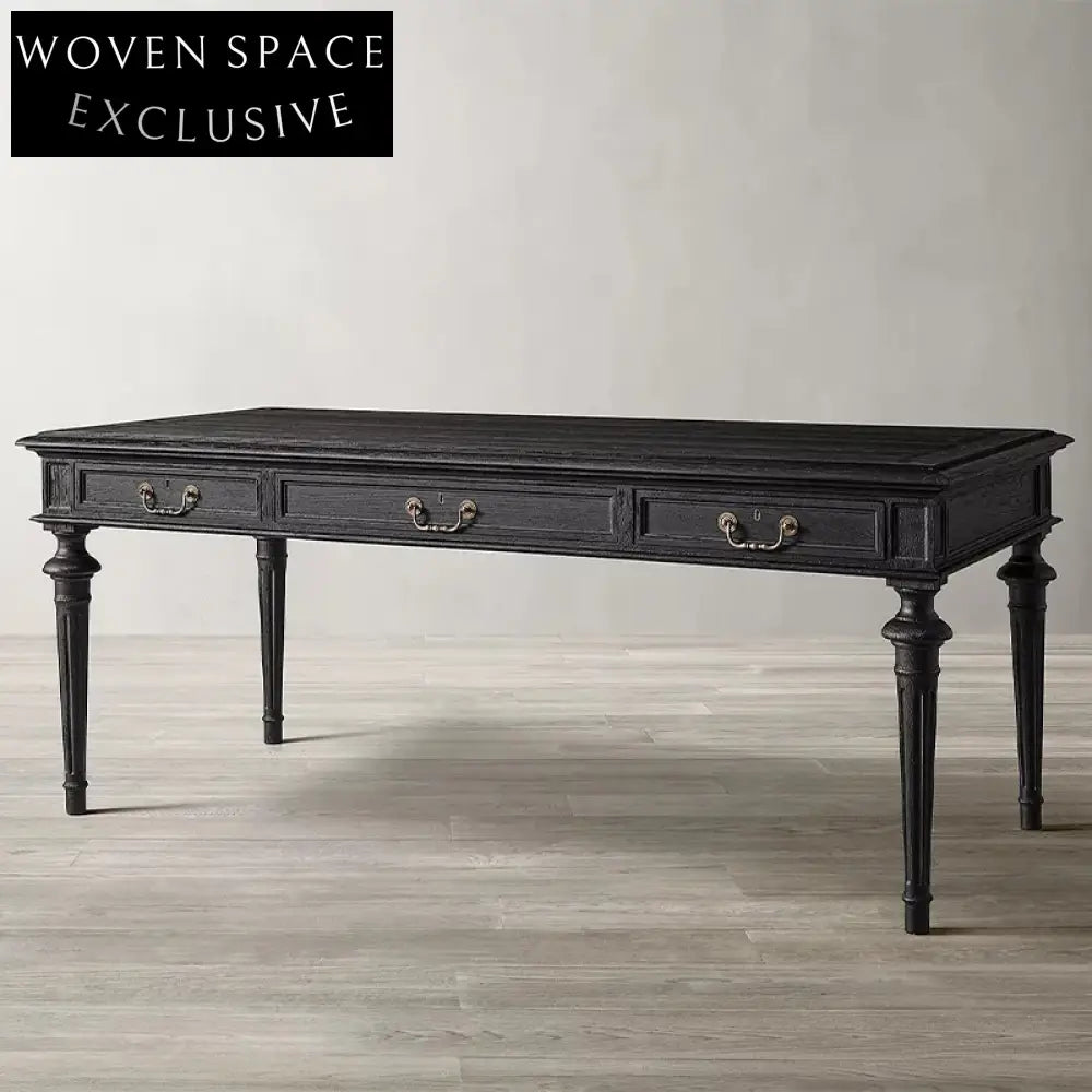 Luxury Solid Wood Retro Home Office Desk and Elegant Makeup Dressing Table