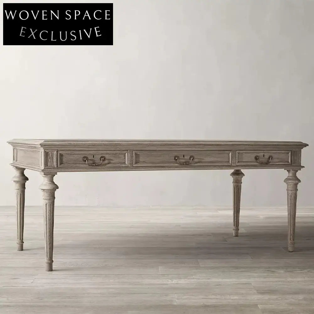 Luxury Solid Wood Retro Home Office Desk and Elegant Makeup Dressing Table