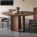Luxury Solid Wood Round Dining Table, Oak Walnut Finish