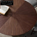 Luxury Solid Wood Round Dining Table, Oak Walnut Finish