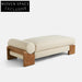Luxury Solid Wood Teddy Boucle Fabric Modern Bed End Bench