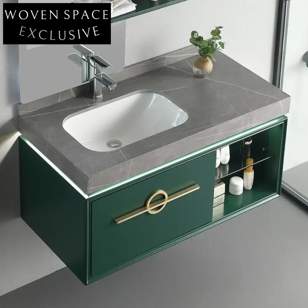 Luxury Solid Wood Waterproof Bathroom Vanity with LED Mirror and Ample Storage