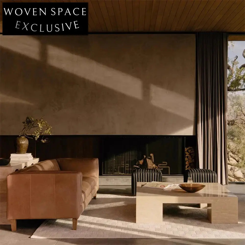 Luxury Square Calacatta Travertine Marble Living Room Coffee Table