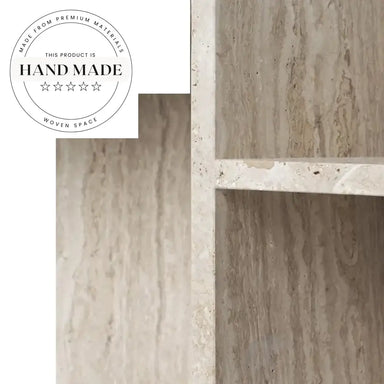 Luxury Square Natural Travertine Marble Modern Minimalist Stone Side Table