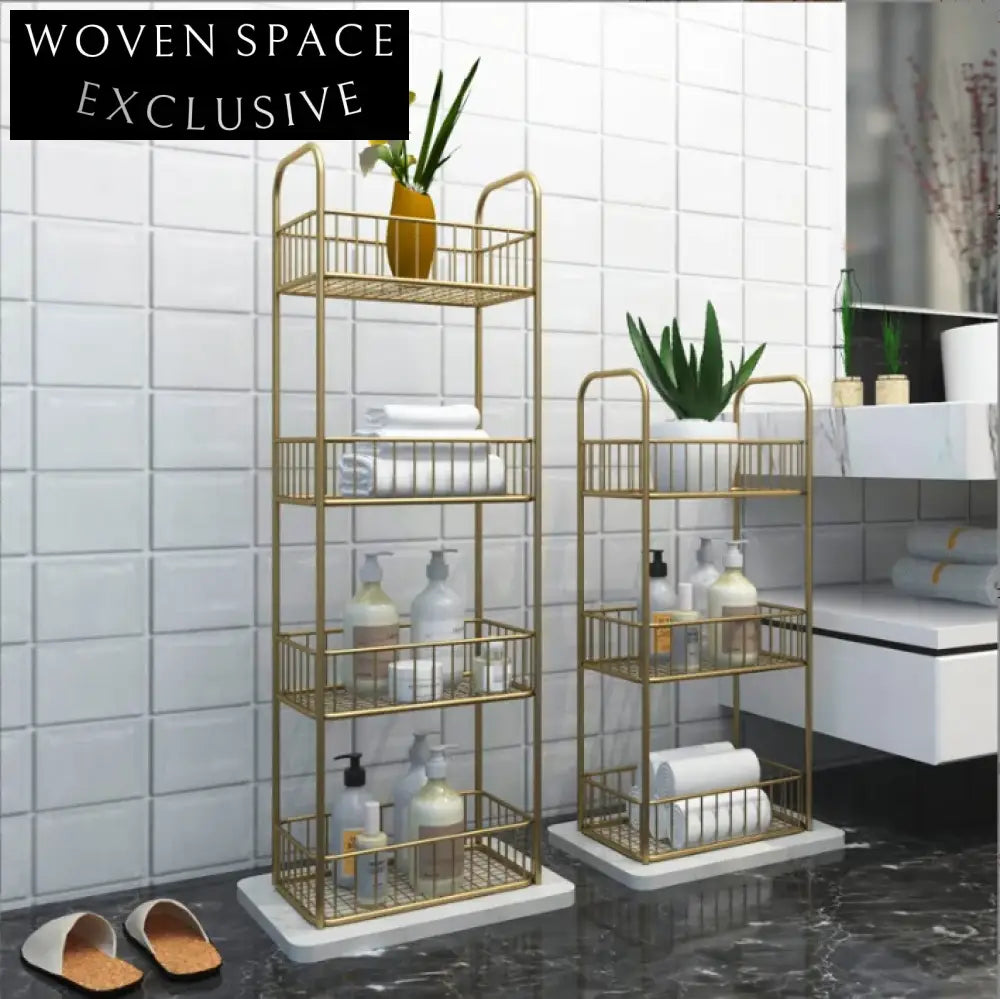 Luxury Stainless Steel 4-Tier Freestanding Bathroom Shower Caddy Organizer Rack