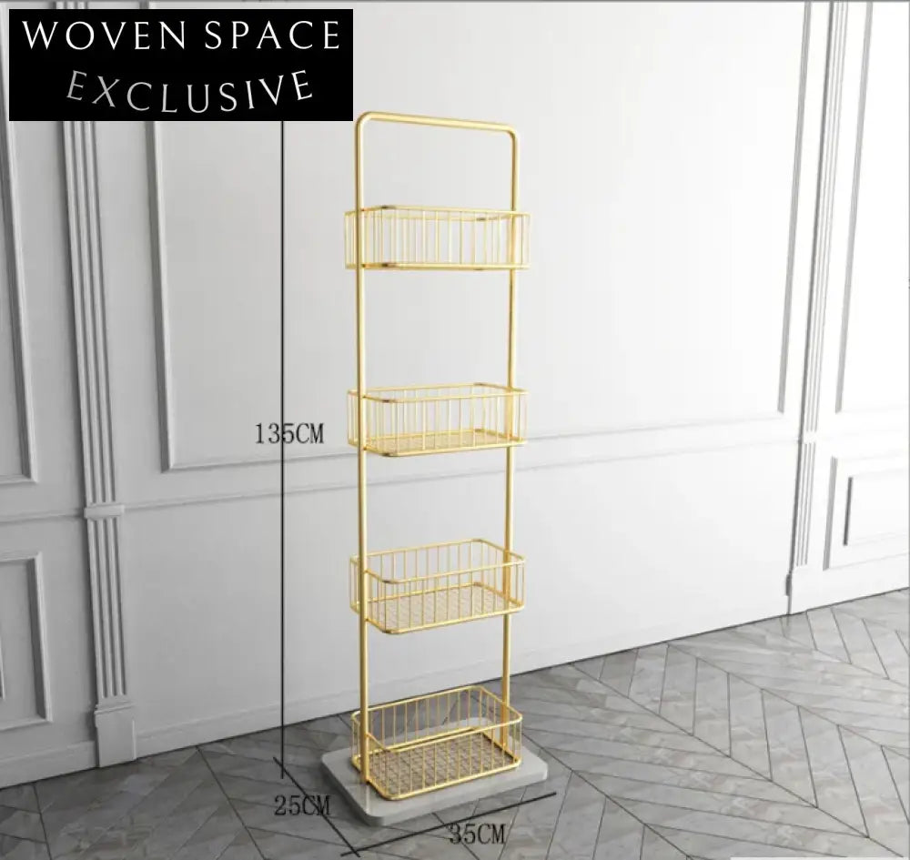 Luxury Stainless Steel 4-Tier Freestanding Bathroom Shower Caddy Organizer Rack