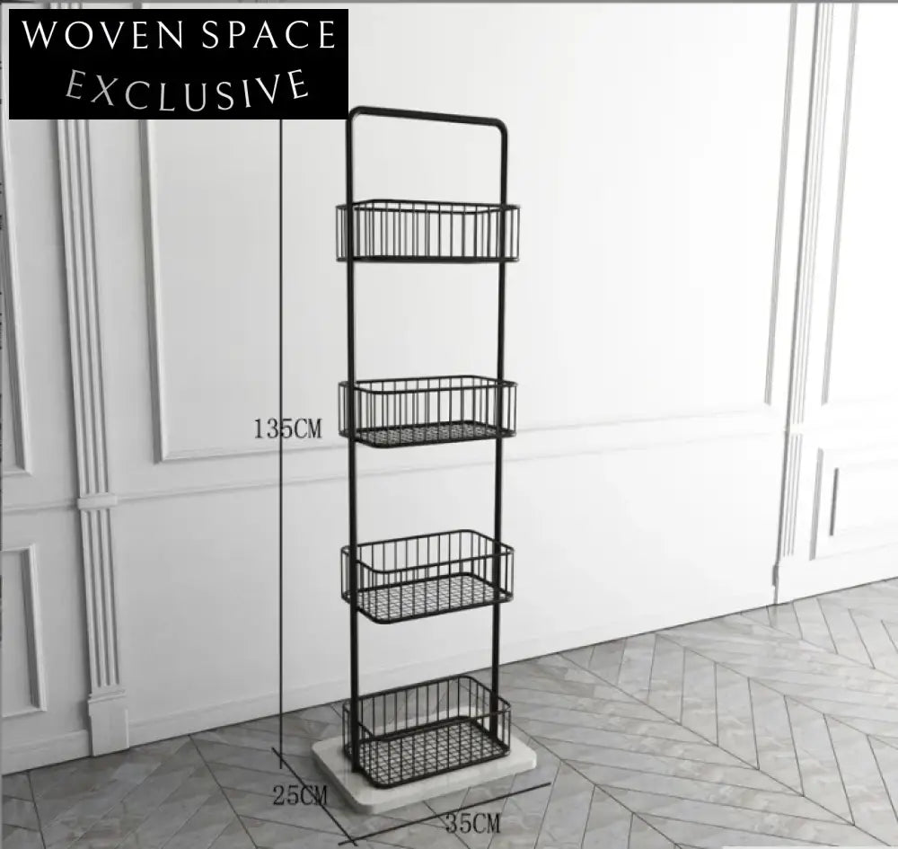 Luxury Stainless Steel 4-Tier Freestanding Bathroom Shower Caddy Organizer Rack