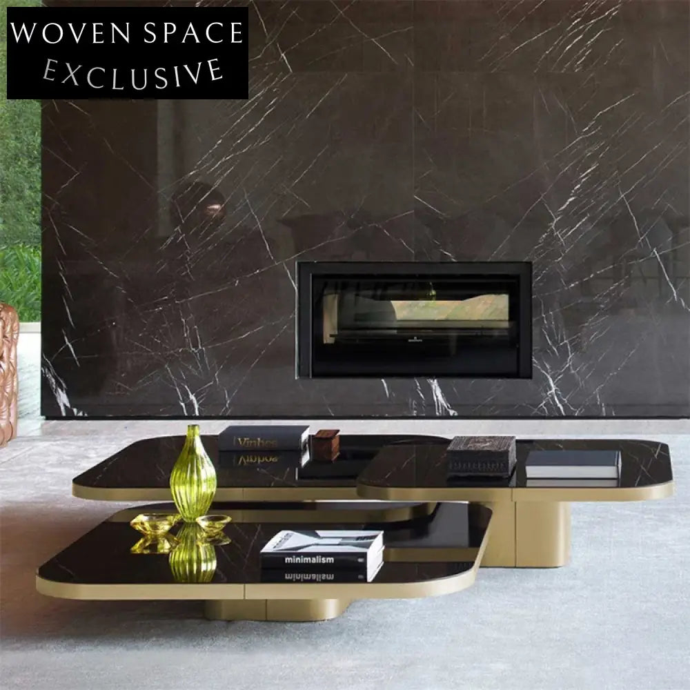 Luxury Stainless Steel Glass Coffee Table for Modern Living Rooms