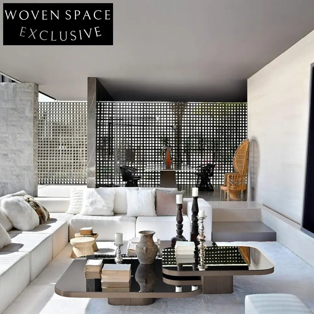 Luxury Stainless Steel Glass Coffee Table for Modern Living Rooms