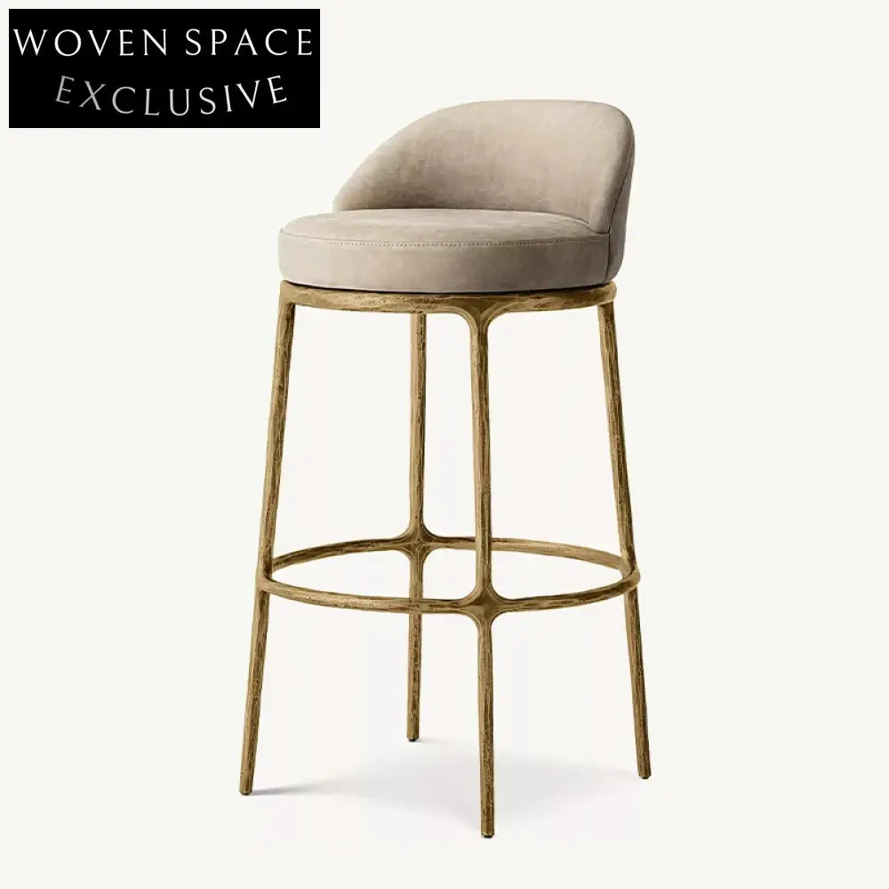 Luxury Stainless Steel Metal Velvet Bar Stool High Bistro Chair for Events