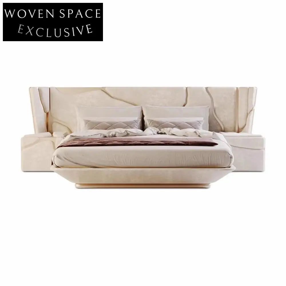 Luxury Stainless Steel Modern Leather Nightstand Bedside Table with Storage