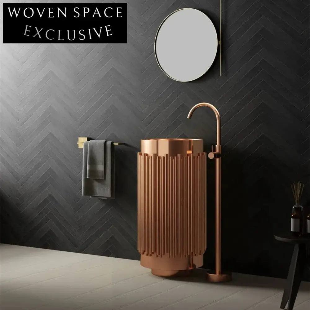 Luxury Stainless Steel Pedestal Hand Wash Basin - Modern Bathroom Sink
