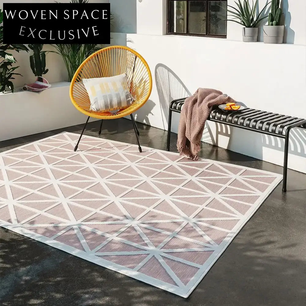 Luxury Striped Polyester Wilton Rug - Modern Geometric Floor Covering
