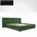 Luxury Suede Upholstered King Size Bed Frame with High Headboard
