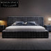 Luxury Suede Upholstered King Size Bed Frame with High Headboard