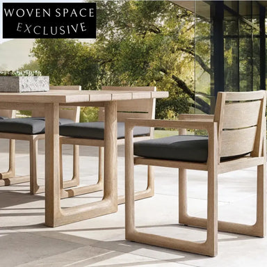 Luxury Teak Outdoor Dining Set with Armchairs & Table for Patio Garden