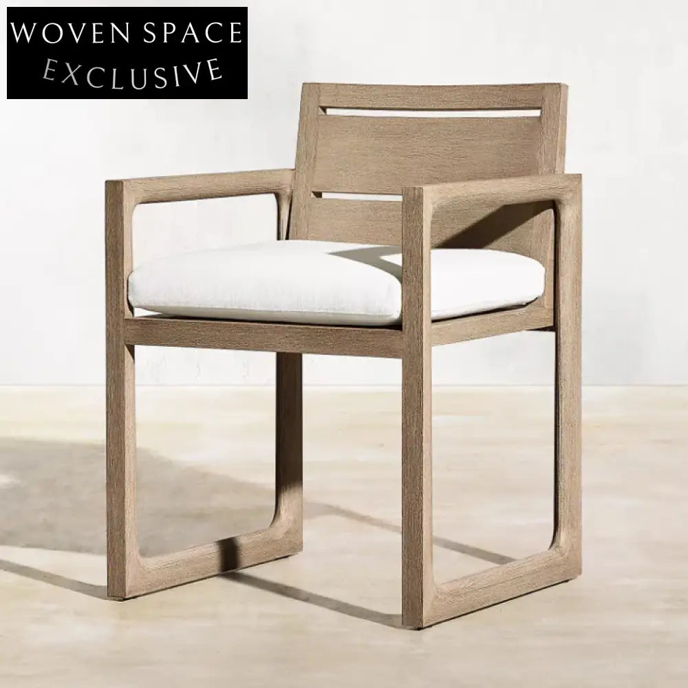 Luxury Teak Outdoor Dining Set with Armchairs & Table for Patio Garden