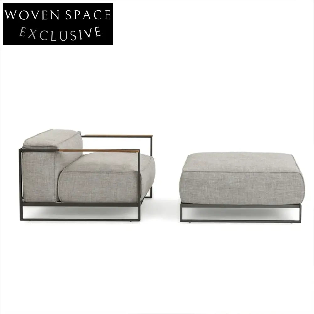 Luxury Teak Outdoor Sectional Sofa with Waterproof Cushions
