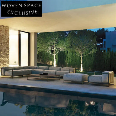 Luxury Teak Outdoor Sectional Sofa with Waterproof Cushions