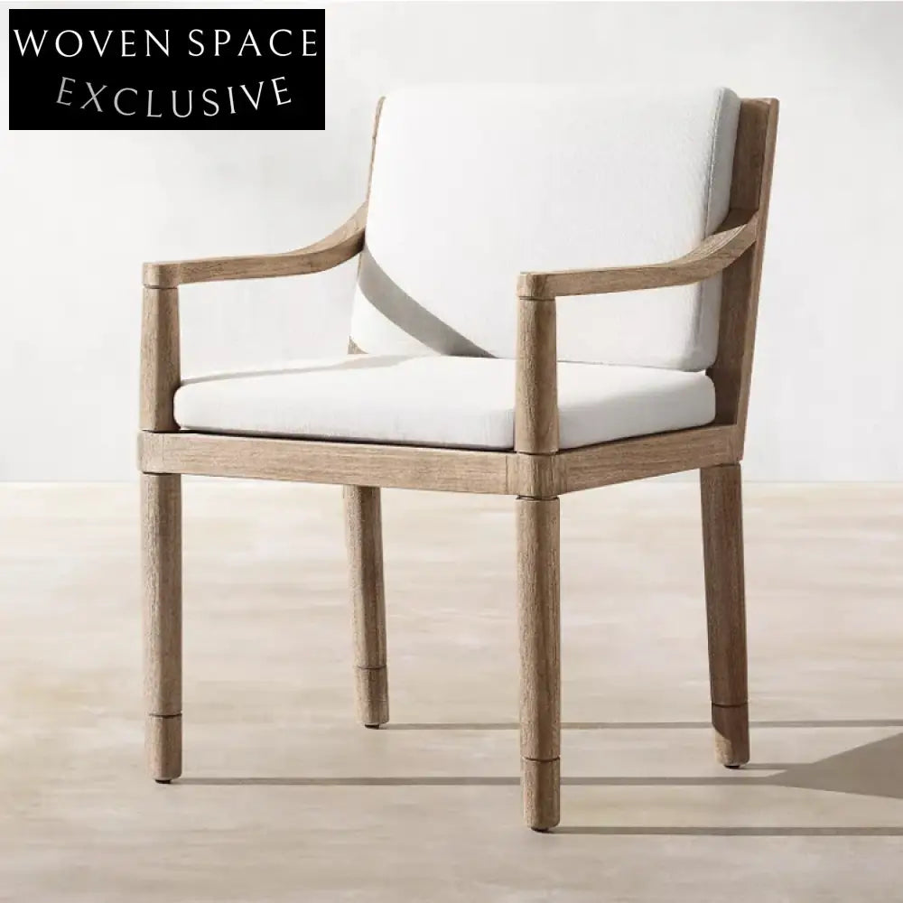 Luxury Teak Wood Outdoor Dining Furniture Collection with Weatherproof Cushions