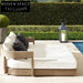 Luxury Teak Wood Outdoor Double Sun Lounger Daybed with Plush Cushions