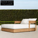 Luxury Teak Wood Outdoor Double Sun Lounger Daybed with Plush Cushions