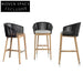 Luxury Teak Wood Outdoor High Bar Stool with Comfortable Rope Weave