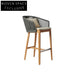 Luxury Teak Wood Outdoor High Bar Stool with Comfortable Rope Weave